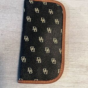 Dooney & Bourke Black and Gold Monogram Glasses Case